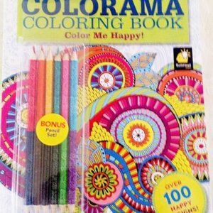 Coloring Book Colorama new Color Me Happy pencils
